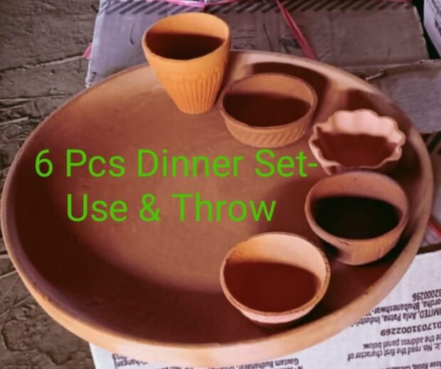 Dinner Set (Polished 12 Inch Thali) - 6 Pcs