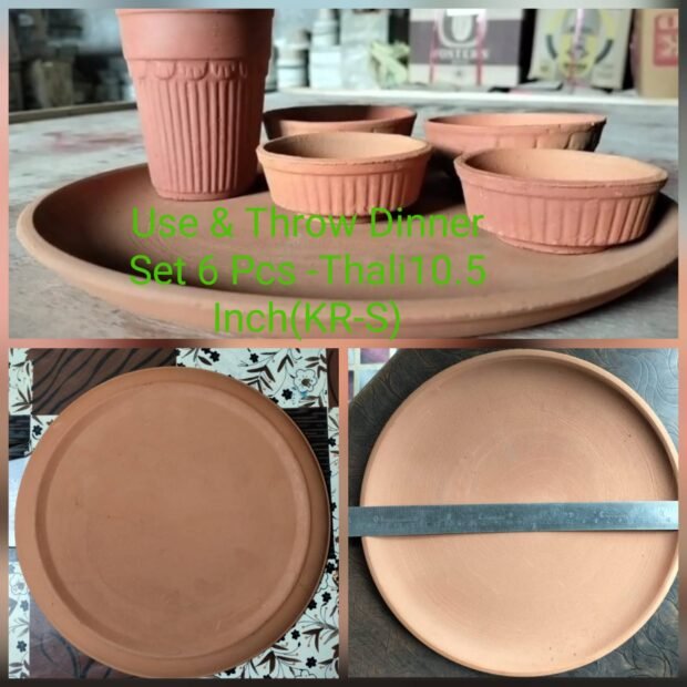 Dinner Set (Plain 10.5 inch Thali) - 6 Pcs